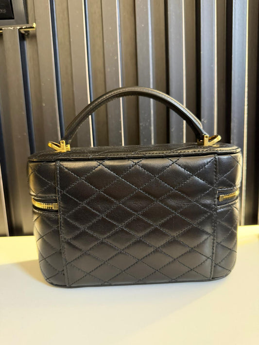saint laurent GABY Vanity grande in pelle di agnello nero