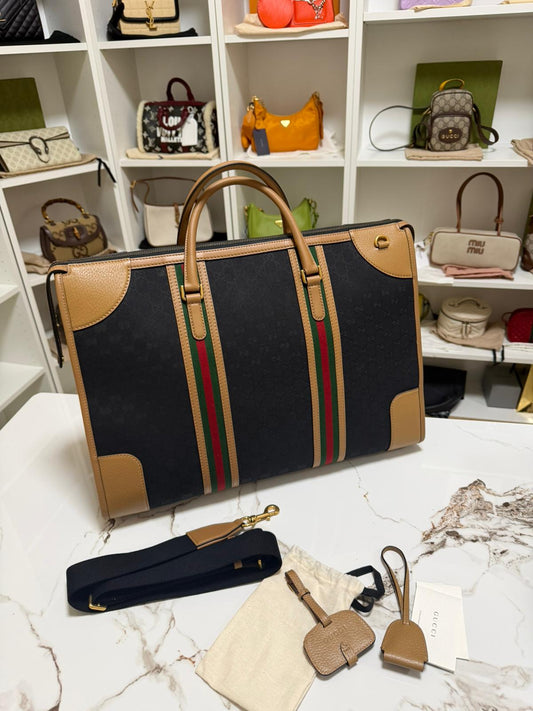 gucci borsa da viaggio borsone con tracolla a spalla