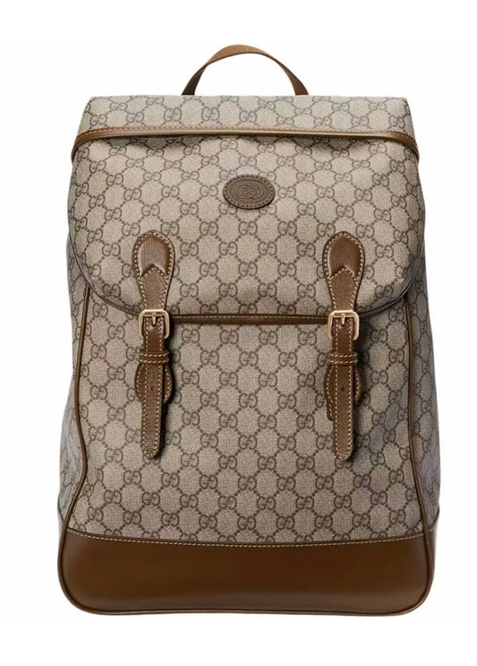 Gucci Zaino Medio GG Supreme Tela Beige/Ebano