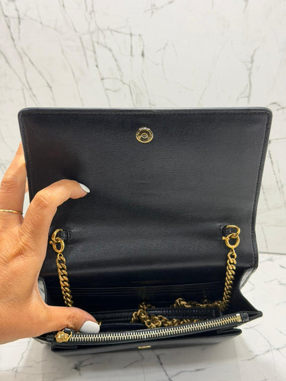 Saint Laurent Sunset borsa donna  Wallet on chain black leather