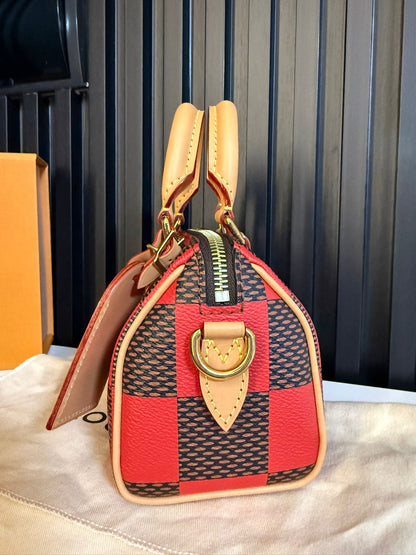 LOUIS VUITTON SPEEDY BANDOULIERE 18 DAMIER POP RED N40611