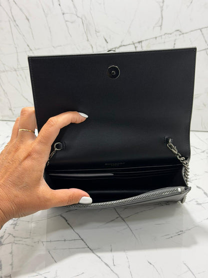 saint laurent Kate tassel chain wallet grigio