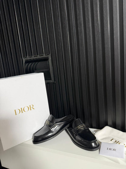 Sabot Dior Boy Pelle di vitello spazzolata nera