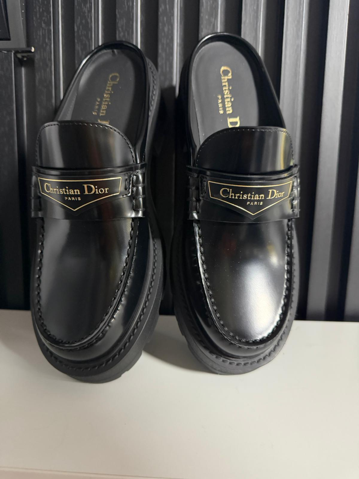 Sabot Dior Boy Pelle di vitello spazzolata nera