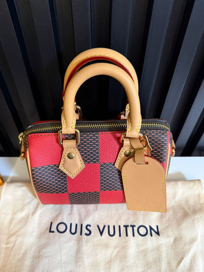 LOUIS VUITTON SPEEDY BANDOULIERE 18 DAMIER POP RED N40611