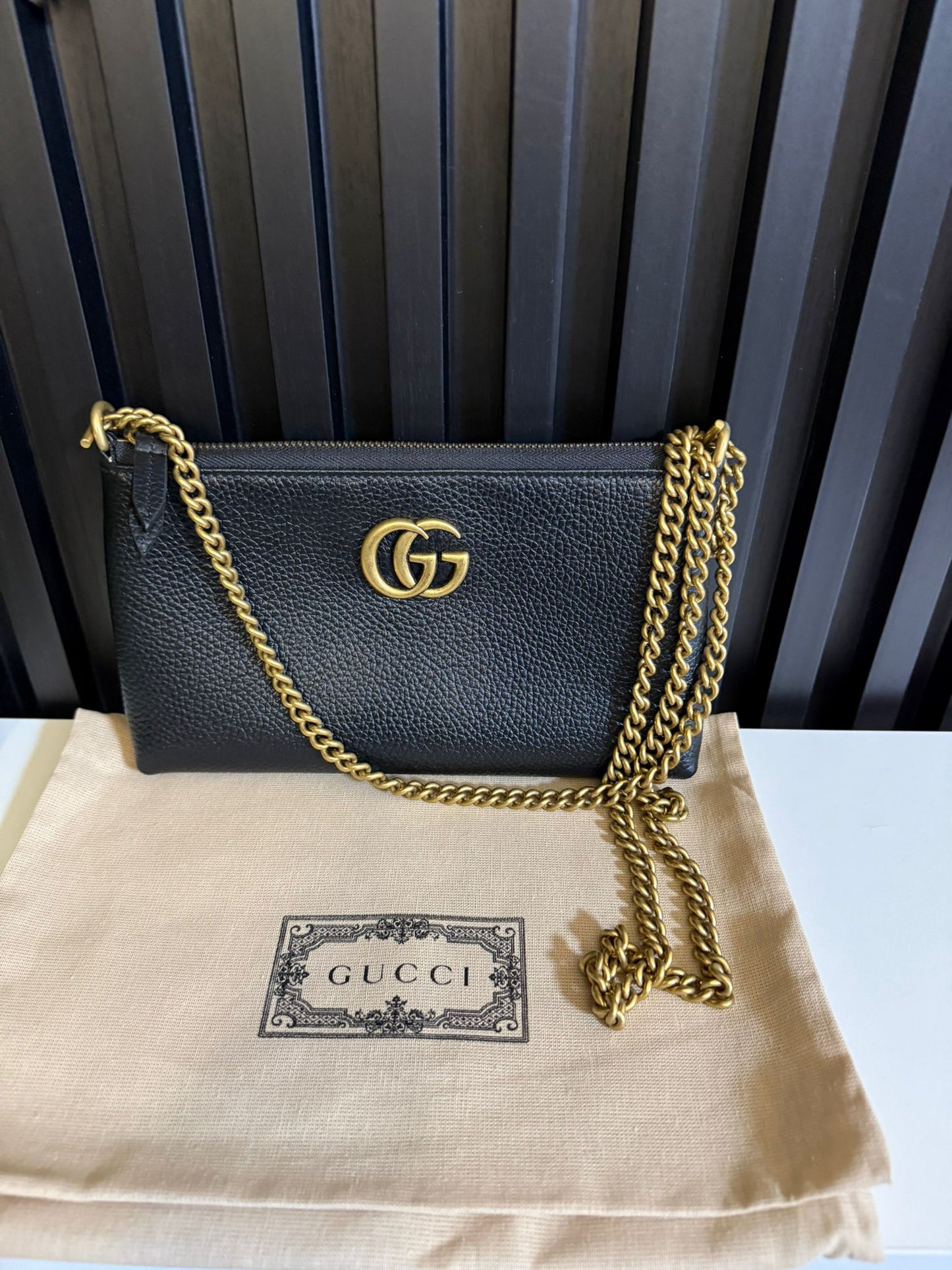 gucci marmont woc shoulder bag in pelle nero