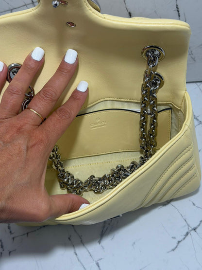 gucci marmont borsa donna colore giallo pastello