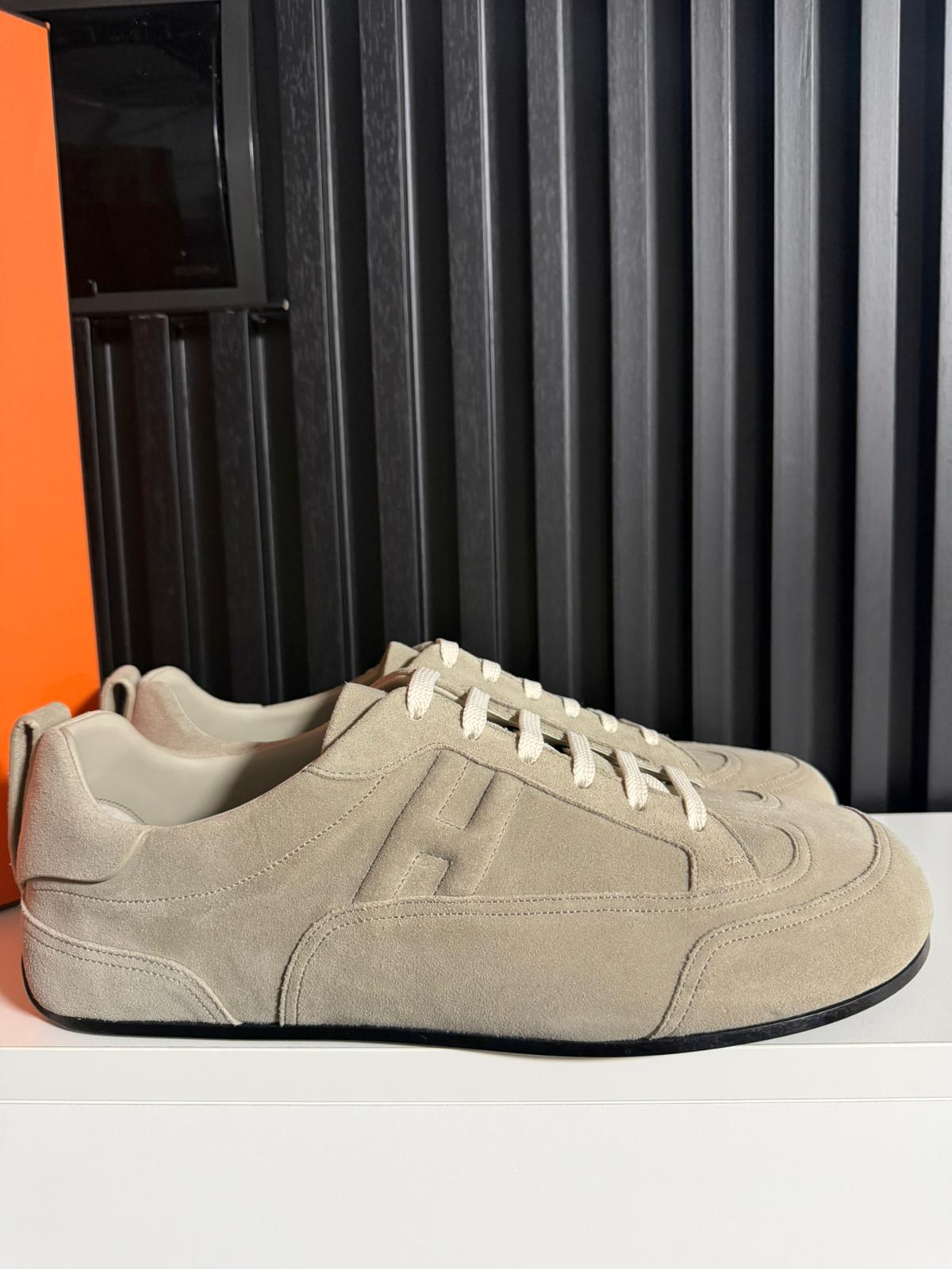Hermes sneakers uomo in suede May derby shoes