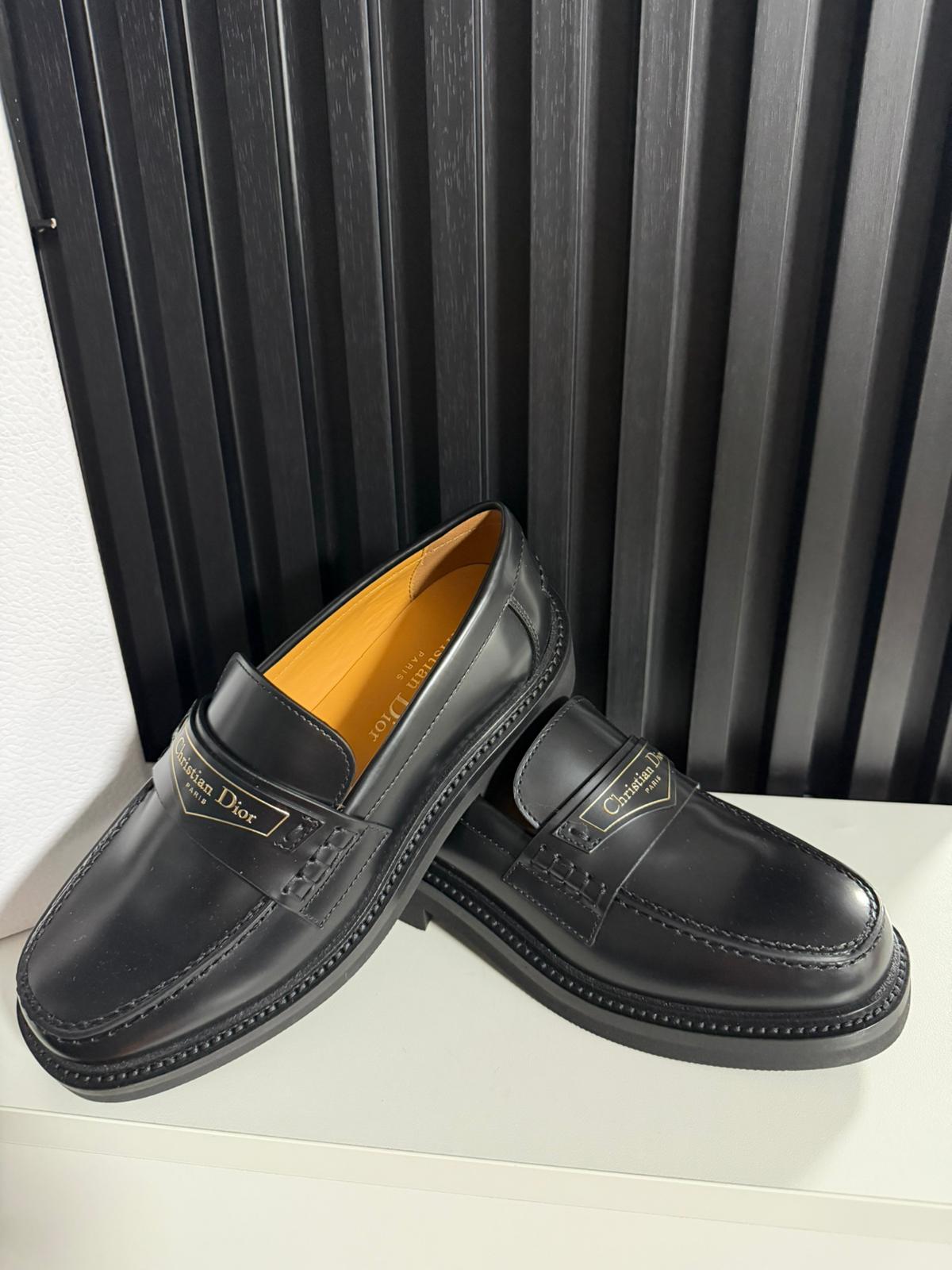 Mocassino Dior Boy Pelle di vitello spazzolata nera
