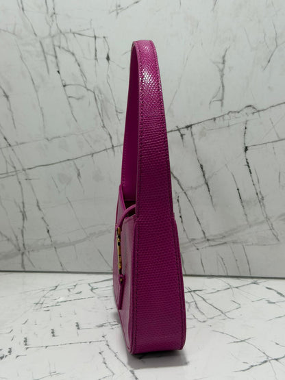 saint laurent Women's bag Le 5 À 7 Mini Hobo Bag In Lizard In Acid Pink