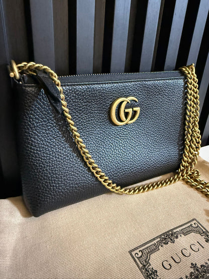 gucci marmont woc shoulder bag in pelle nero