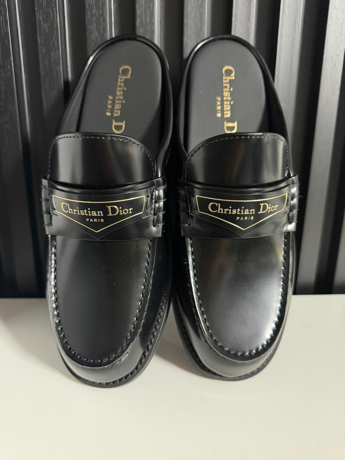 Sabot Dior Boy Pelle di vitello spazzolata nera