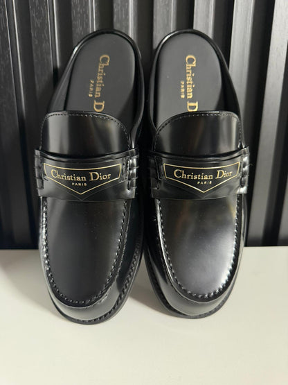 Sabot Dior Boy Pelle di vitello spazzolata nera
