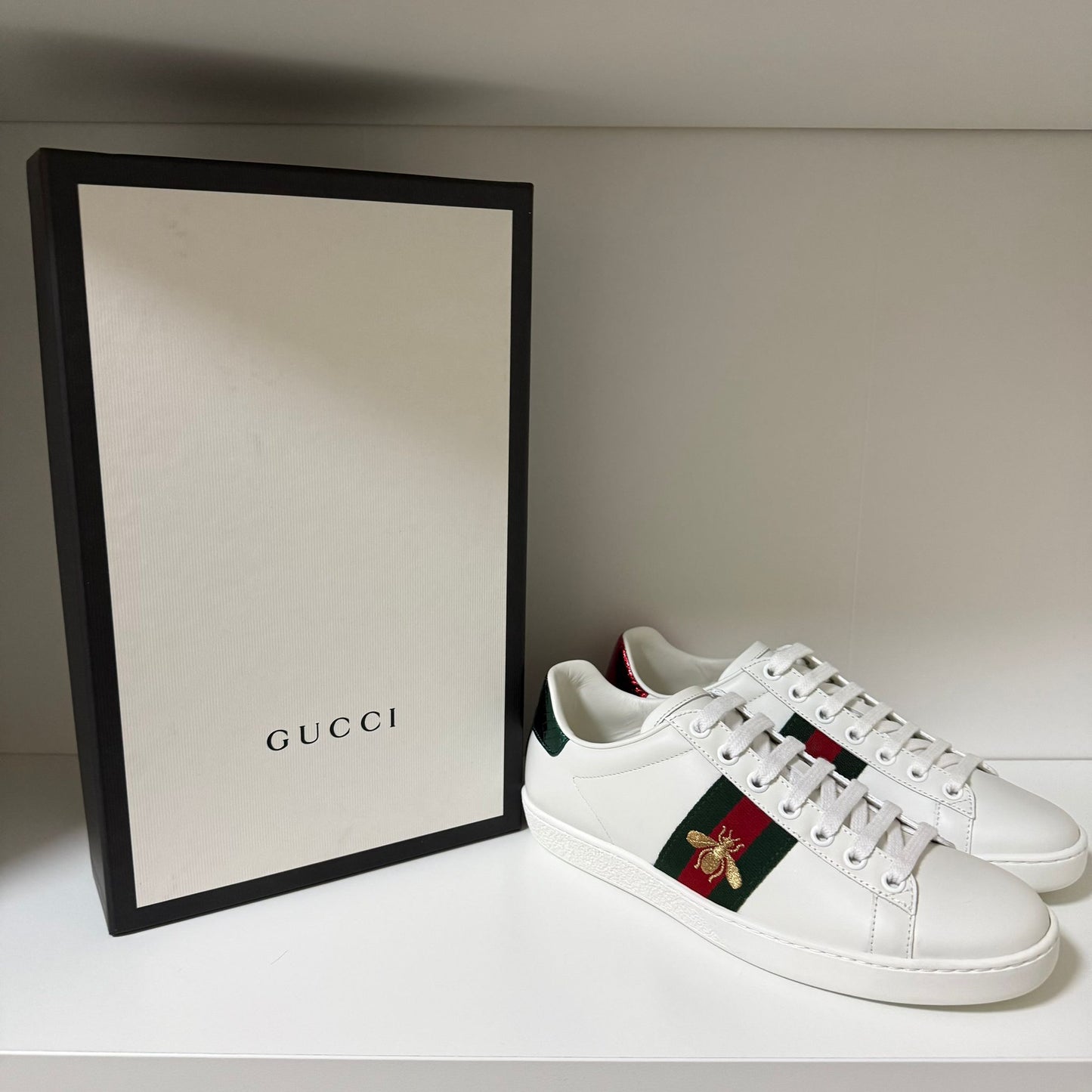 GUCCI SNEAKERS UOMO ACE APE BIANCO FASCIA WEB LOGO APE