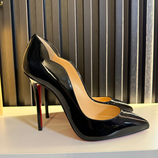 christian louboutin Hot Chick 100 mm Décolleté Vitello verniciato  Nero