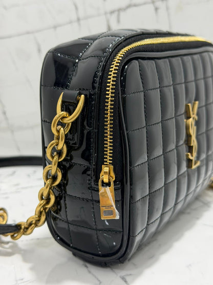 saint Laurent borsa donna Women’s Cassandre YSL Camera Bag in Quilted Patent Leather