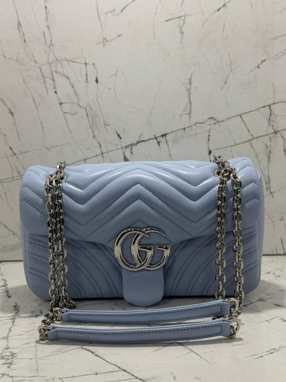 gucci marmont borsa donna in pelle colore celeste
