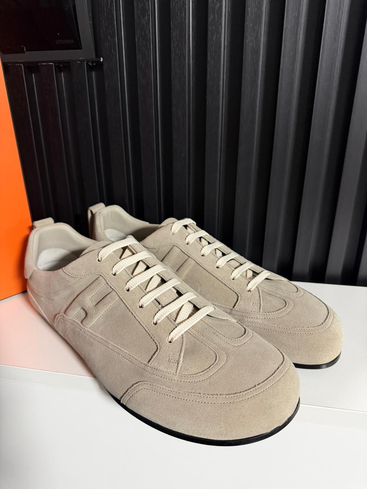 Hermes sneakers uomo in suede May derby shoes