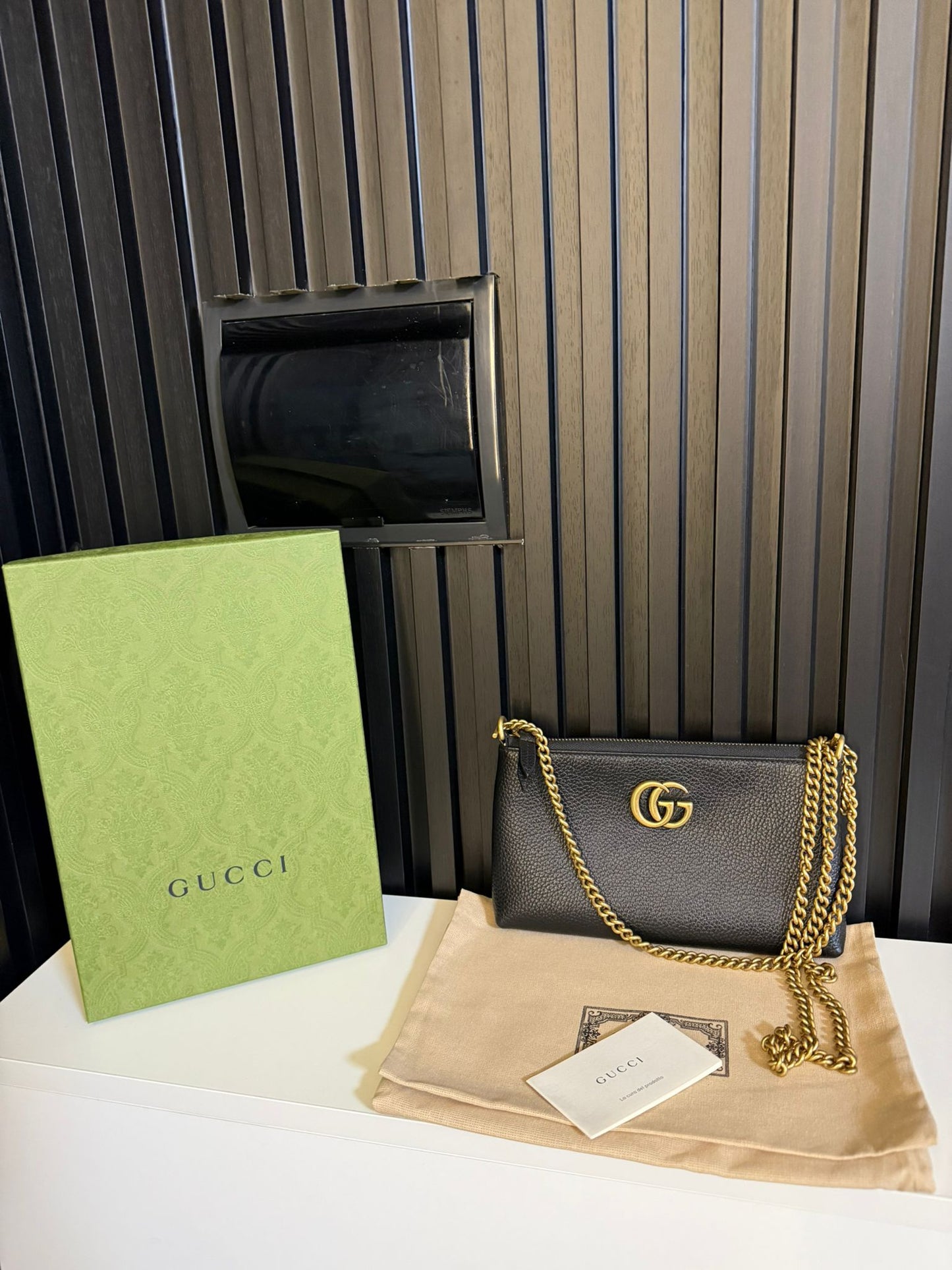 gucci marmont woc shoulder bag in pelle nero