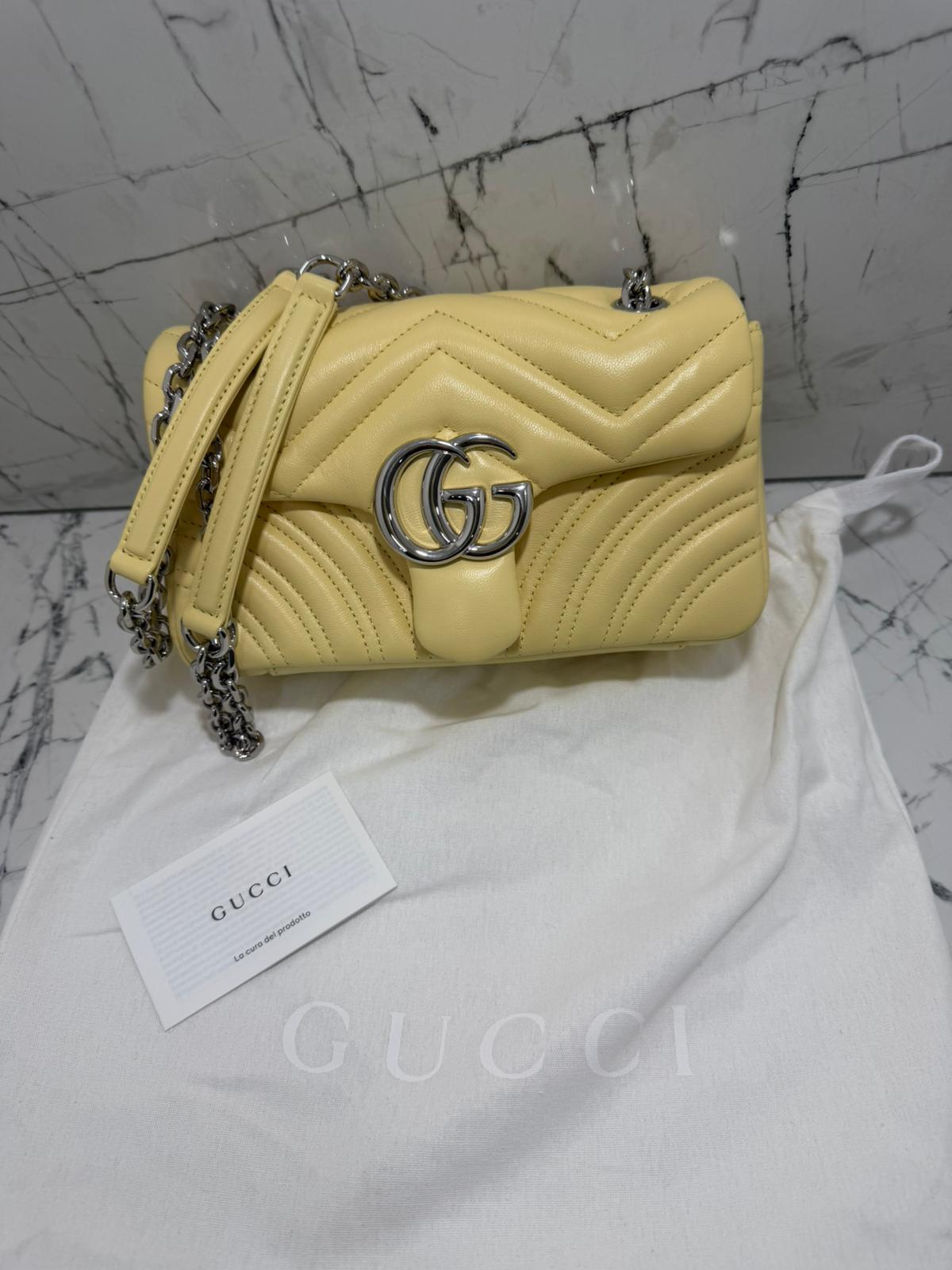 gucci marmont borsa donna colore giallo pastello