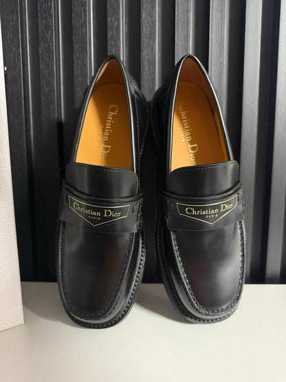 Mocassino Dior Boy Pelle di vitello spazzolata nera