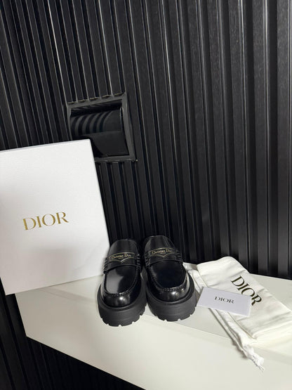 Sabot Dior Boy Pelle di vitello spazzolata nera