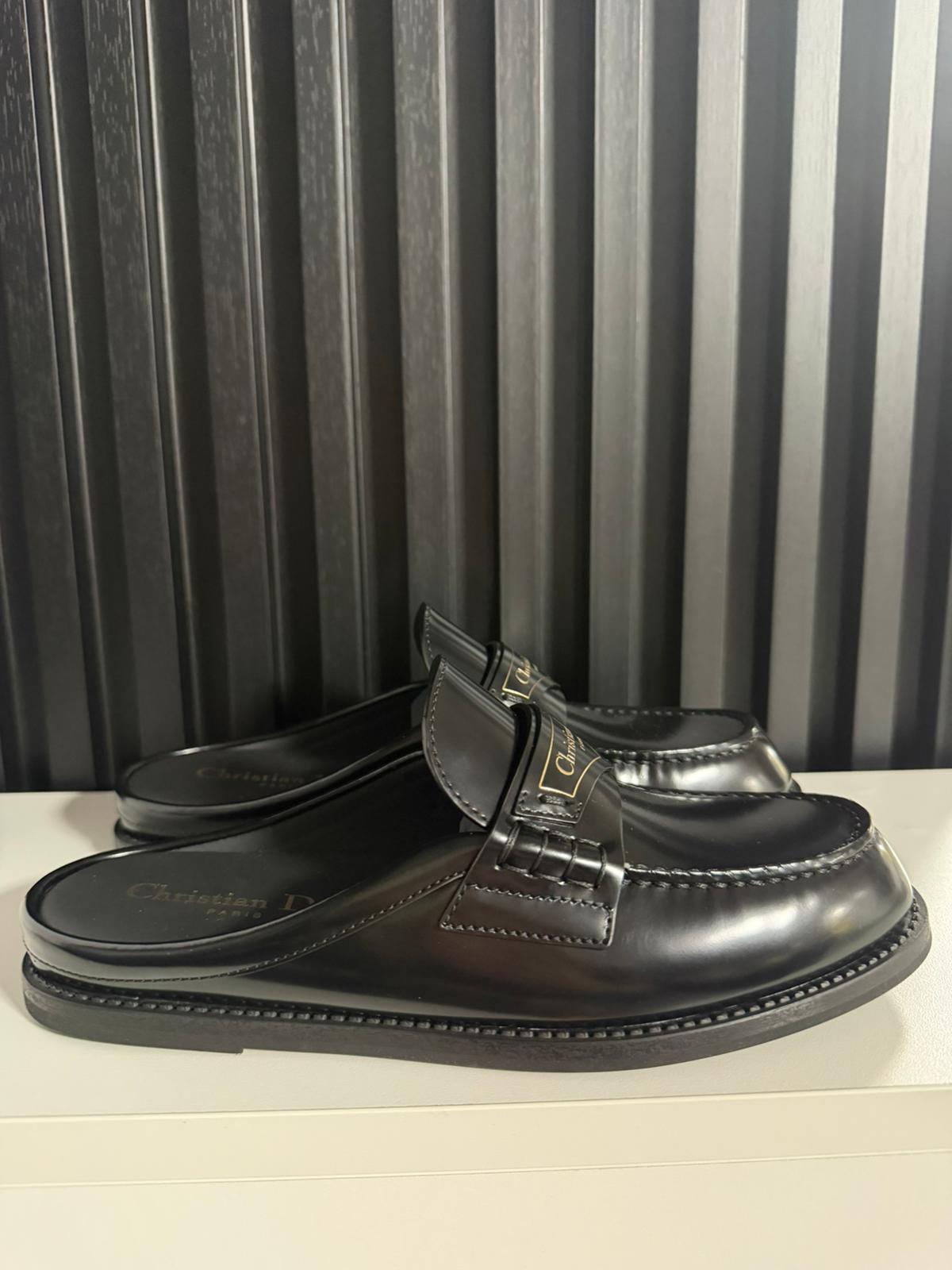 Sabot Dior Boy Pelle di vitello spazzolata nera