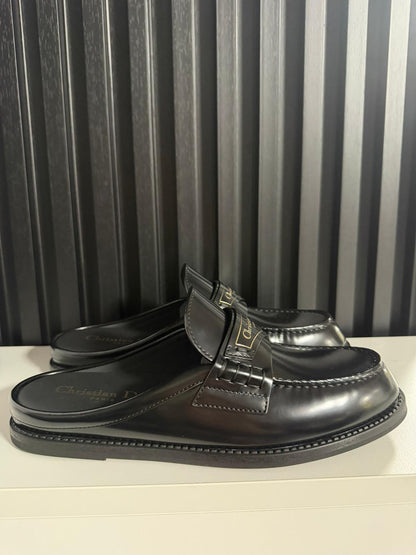 Sabot Dior Boy Pelle di vitello spazzolata nera