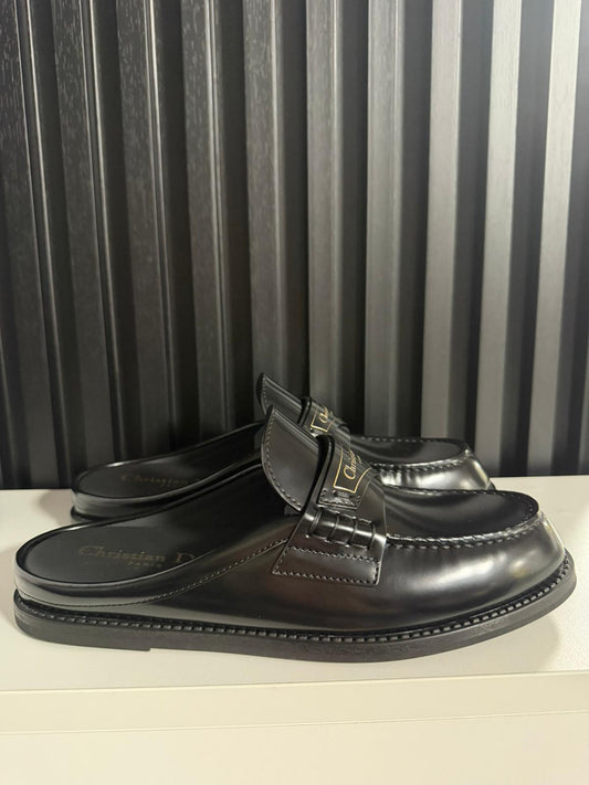 Sabot Dior Boy Pelle di vitello spazzolata nera