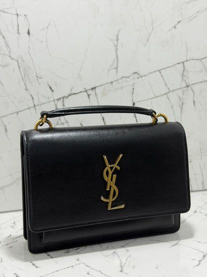 Saint Laurent Sunset borsa donna  Wallet on chain black leather