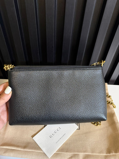 gucci marmont woc shoulder bag in pelle nero
