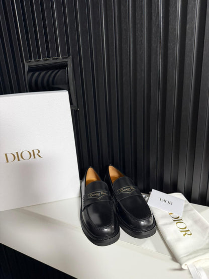 Mocassino Dior Boy Pelle di vitello spazzolata nera