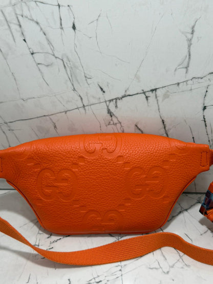 gucci marsupio unisex in pelle stampa gg jumbo colore orange