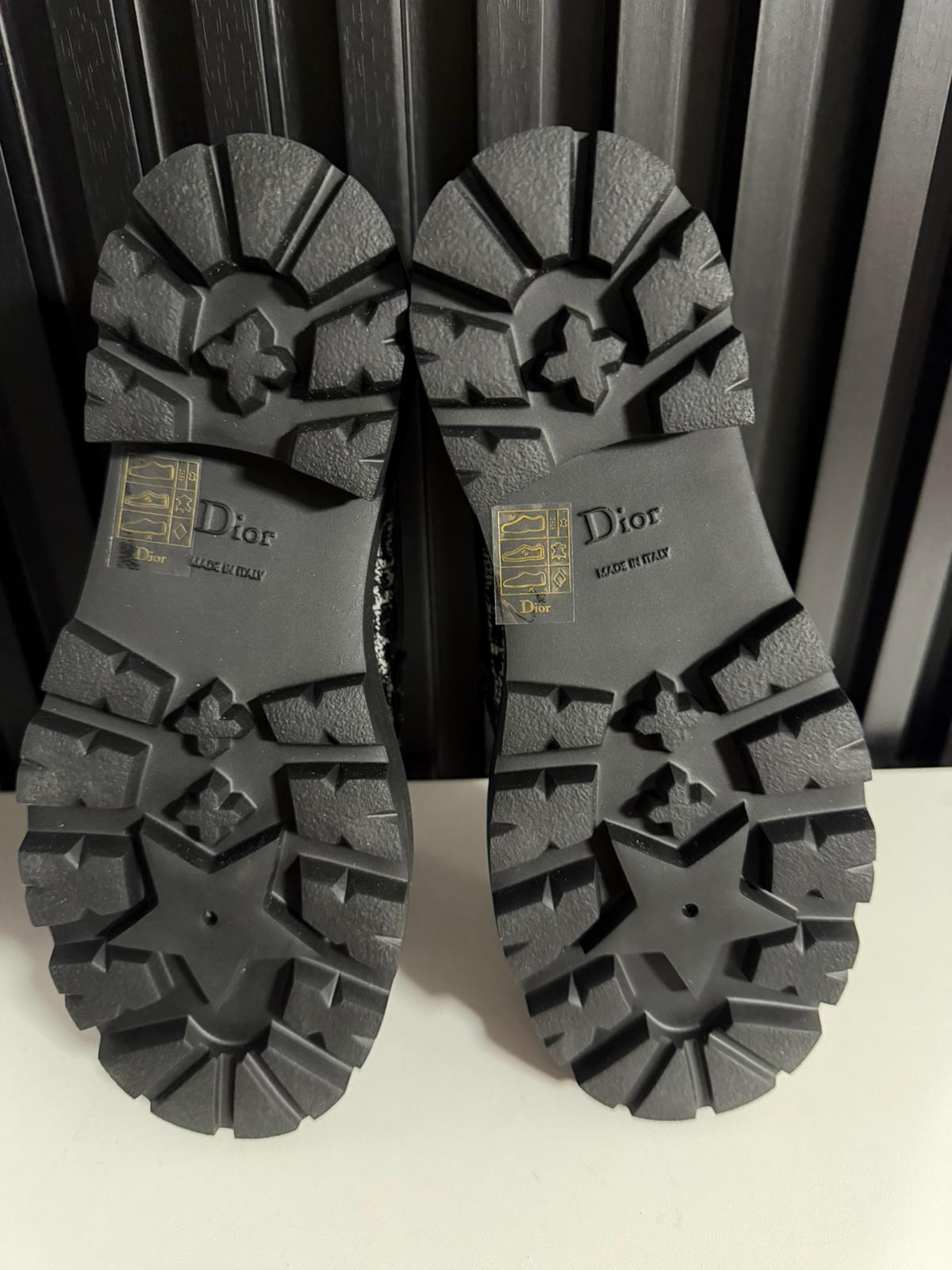 Dior Boy Platform Loafer Black Tweed with White Microcannage Motif