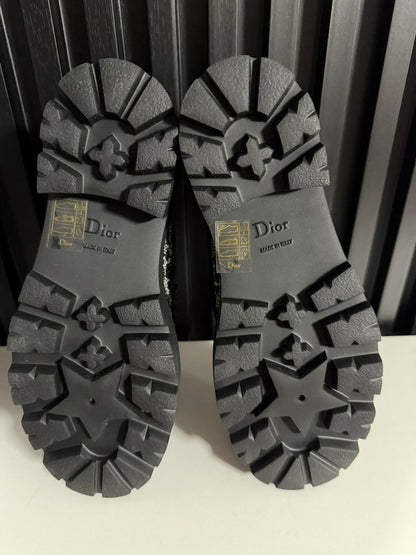 Dior Boy Platform Loafer Black Tweed with White Microcannage Motif