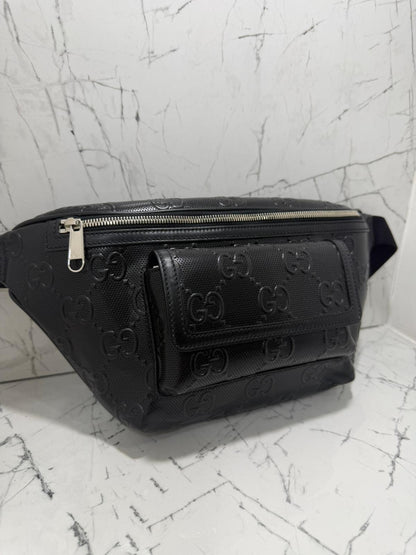 gucci marsupio uomo nero in pelle stampa guccissima