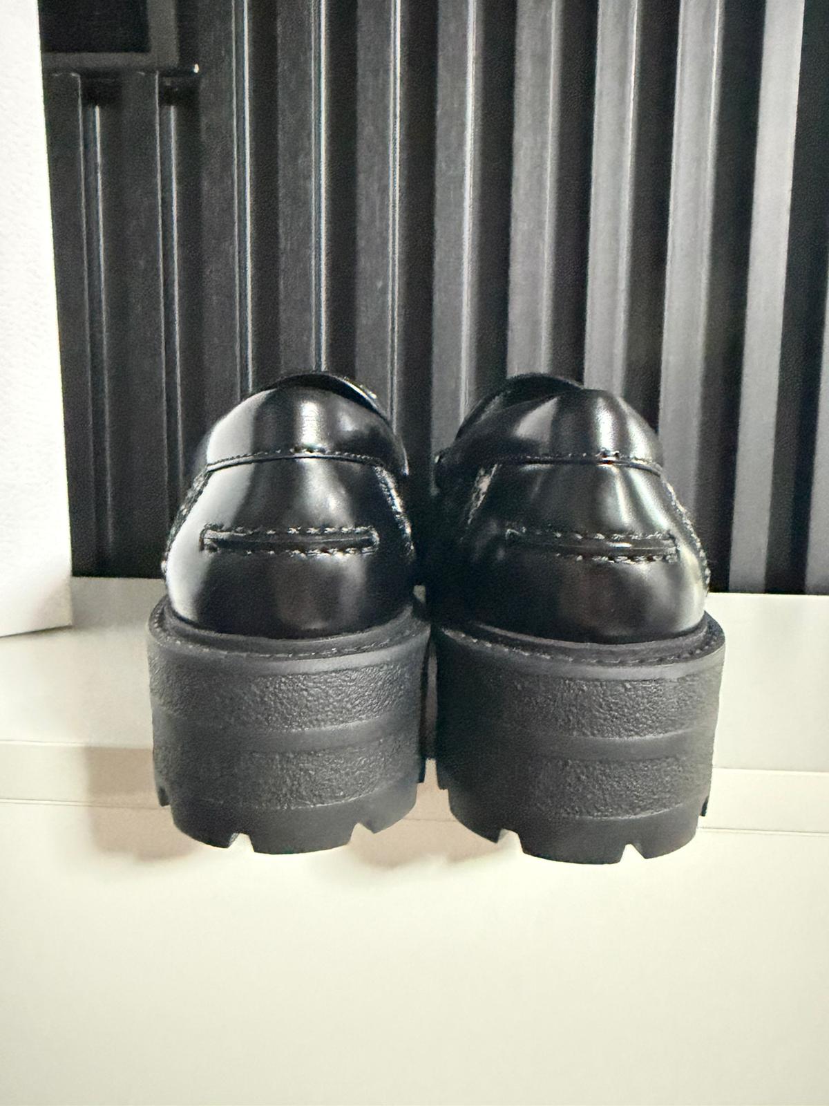 Dior Boy Platform Loafer Black Tweed with White Microcannage Motif