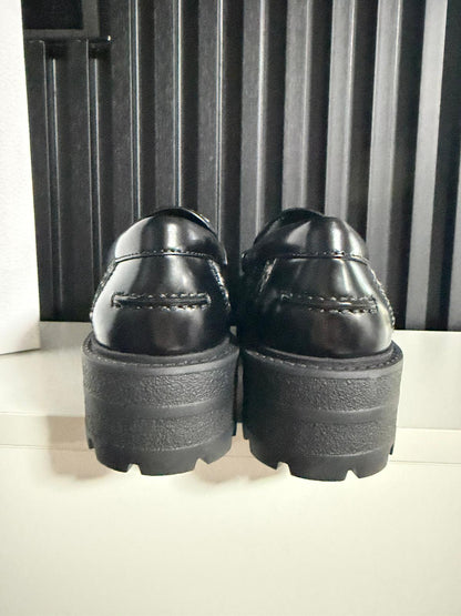 Dior Boy Platform Loafer Black Tweed with White Microcannage Motif