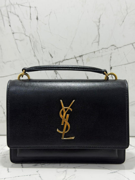 Saint Laurent Sunset borsa donna  Wallet on chain black leather
