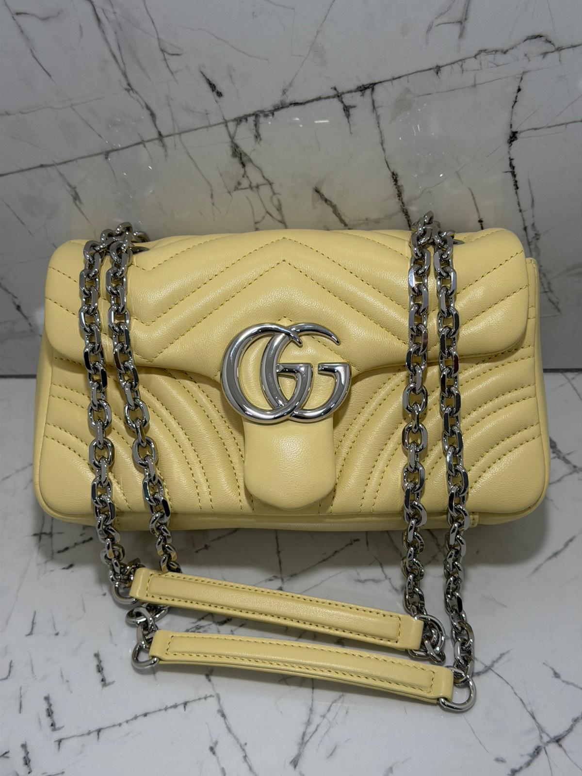 gucci marmont borsa donna colore giallo pastello