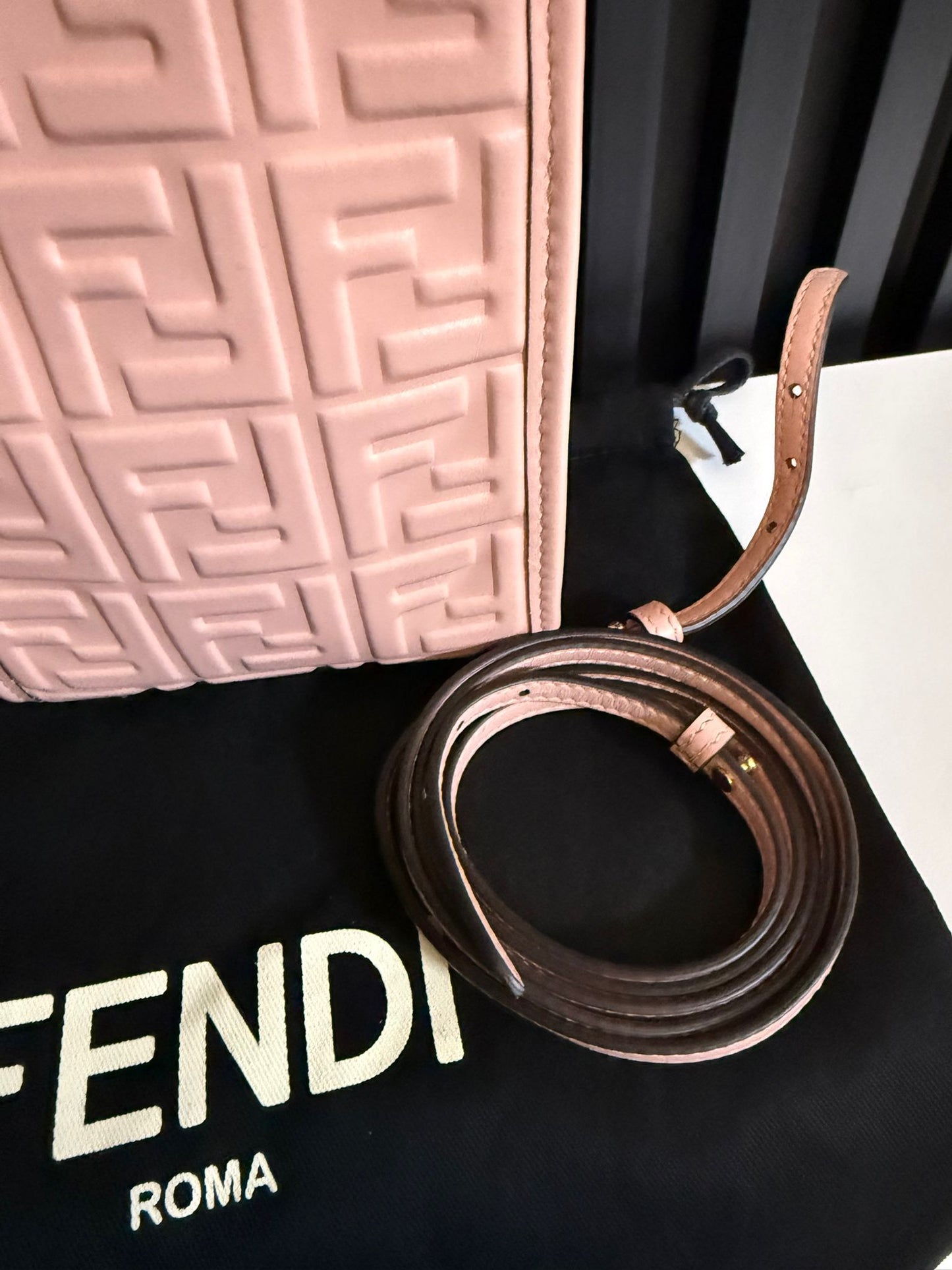 fendi tote Sunshine Shopper Mini Zucca in rilievo rosa