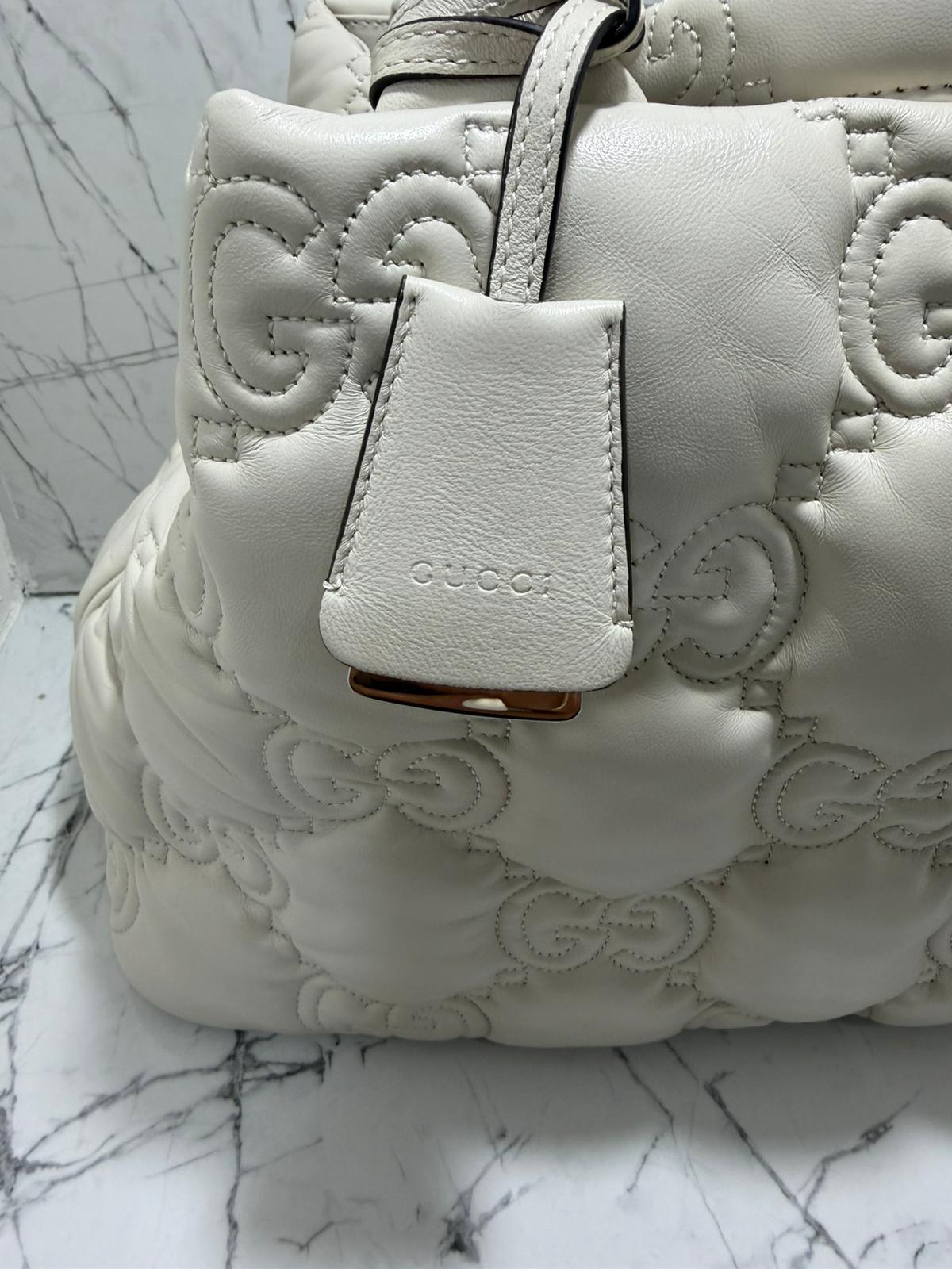 gucci Borsa Tote Grande GG Matelasse bianco