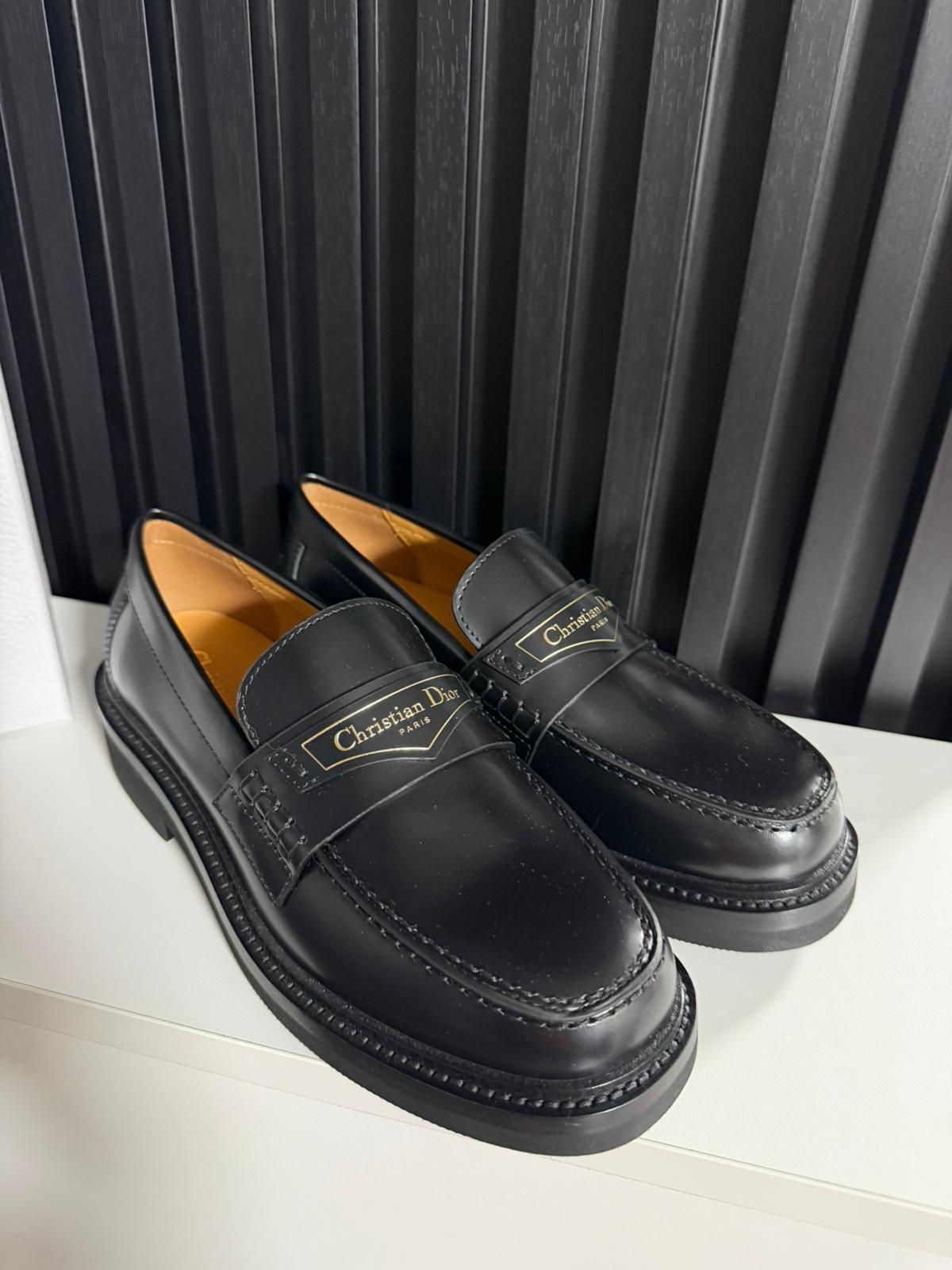 Mocassino Dior Boy Pelle di vitello spazzolata nera