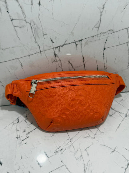 gucci marsupio unisex in pelle stampa gg jumbo colore orange