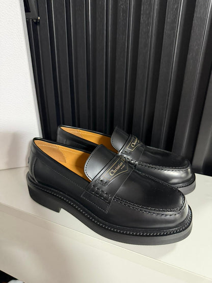Mocassino Dior Boy Pelle di vitello spazzolata nera