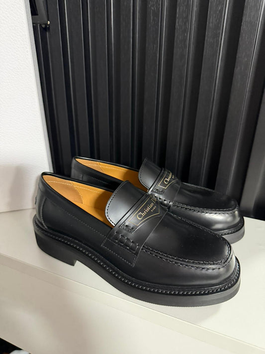 Mocassino Dior Boy Pelle di vitello spazzolata nera