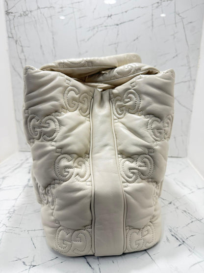 gucci Borsa Tote Grande GG Matelasse bianco