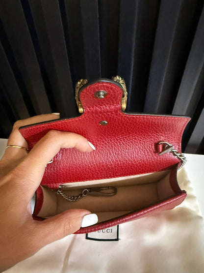 gucci Dionysus super mini red shoulder bag