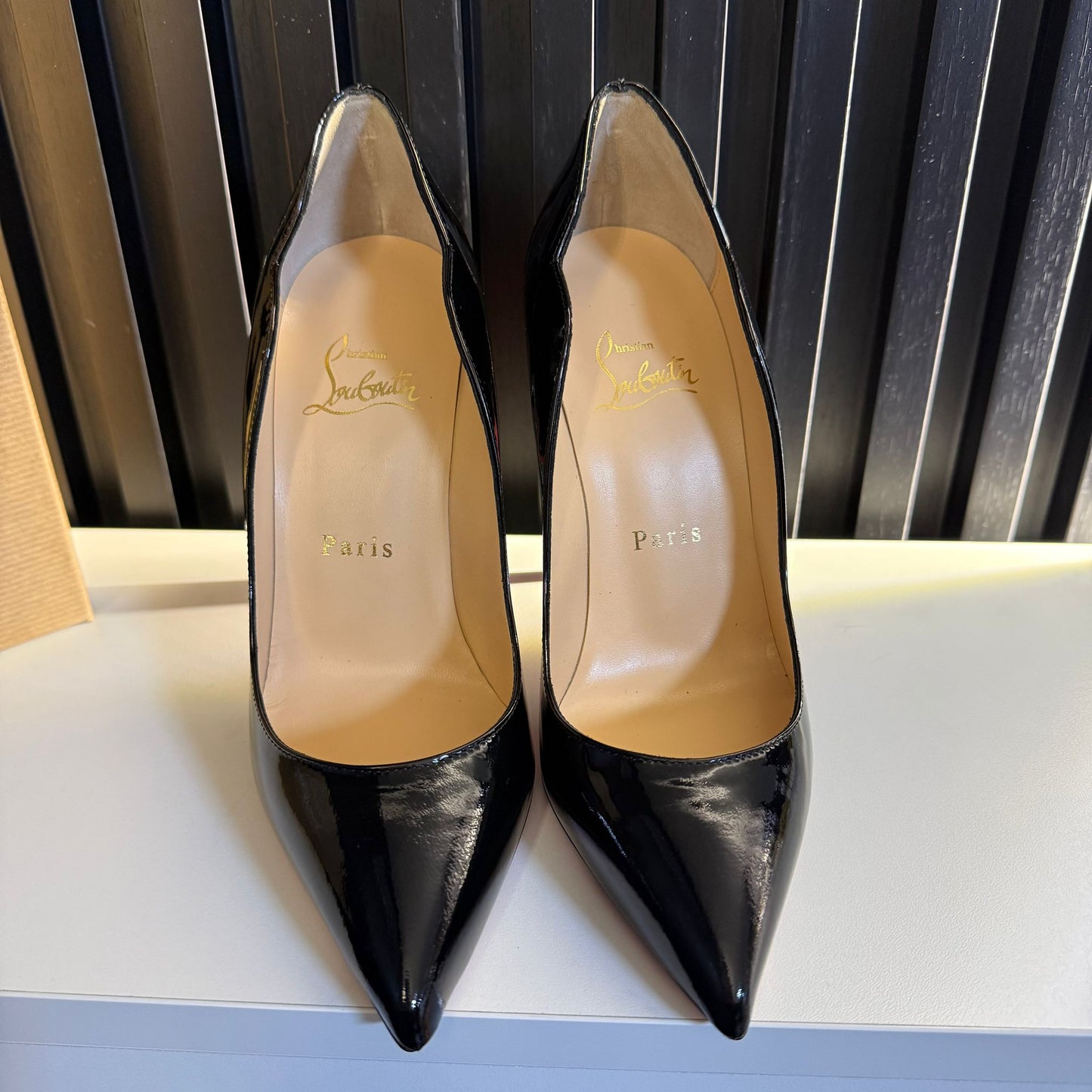 christian louboutin Hot Chick 100 mm Décolleté Vitello verniciato  Nero
