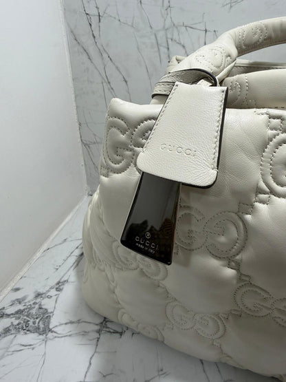gucci Borsa Tote Grande GG Matelasse bianco